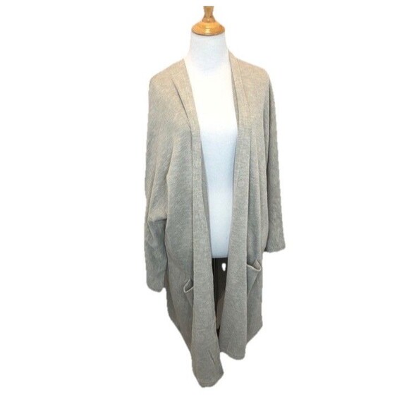 DONNI Ribbed Sweater Coat Open Front Tan Brand New One Size Fits Most - Picture 9 of 9